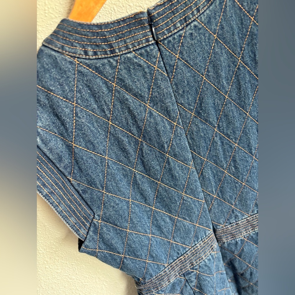 Veronica Beard Ginny Sleeveless Denim Topstitch Mini Dress - Picture 9 of 11